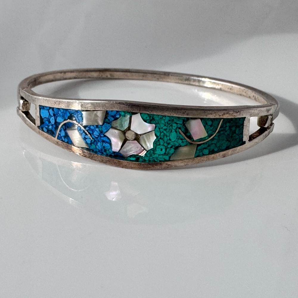 Taxco Silver Bracelet with abalone